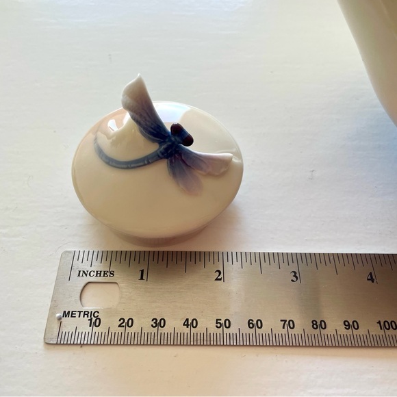 FRANZ Dragonfly Hand Painted & Signed Jan Woo Porcelain Teapot Art Nouveau NEW - Picture 15 of 16